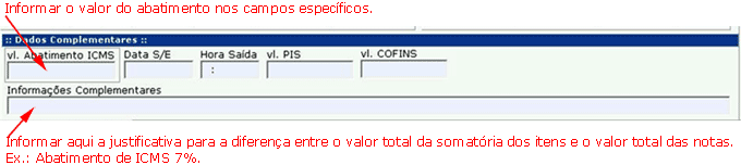 Exemplo de preenchimento de dados
